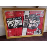 Framed 1960’s film poster - Psycho / War of the Worlds - 109cm x 80cm