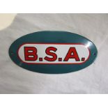 Good quality reproduction enamel sign - BSA - L: 14cm