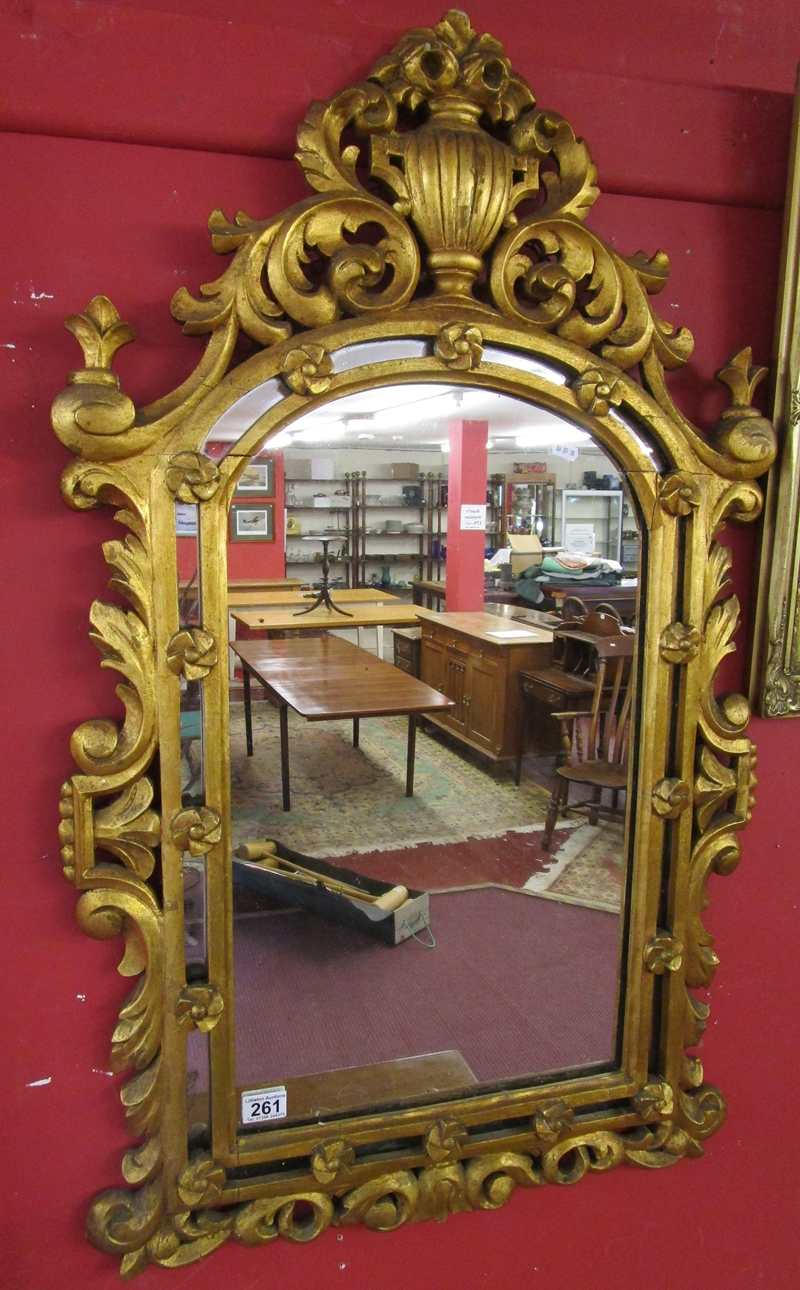 Ornate gilt framed mirror - 107cm x 65cm