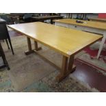 Heals style oak refectory table - H: 76cm L: 182cm W: 91cm