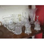 Collection of glass to include bells & fruit juicers