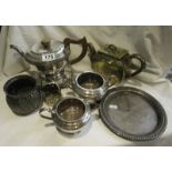 Collection of silver plate to include tea sets