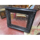 Ornate black framed mirror - 92cm x 106cm