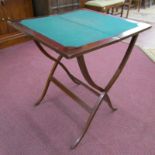 Inlaid folding games table - H: 68cm W: 60.5cm D: 56cm