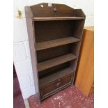 Oak bookcase - H: 126cm W: 63cm D: 18cm