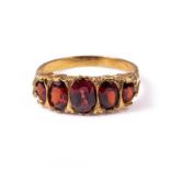 18ct silver-gilt garnet (2.80ct total) ring