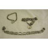 3 silver gate bracelets