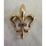 Gold ruby set brooch