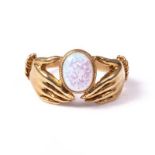 18ct silver-gilt opal (2.15ct) ring