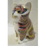 Royal Crown Derby cat with gold stopper
