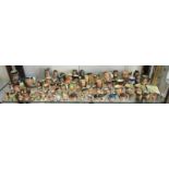 Collection of over 100 miniature Toby jugs - Many Royal Doulton