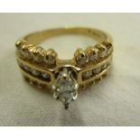 Unusual 18ct gold diamond set ring