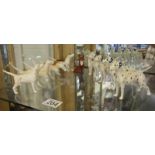 Collection of Beswick hunting dogs, fox and dalmatians