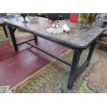Large rustic work table - L: 235cm W: 106cm H: 94cm