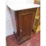 Marble top mahogany pot cupboard