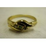 18ct gold plated emerald ring with certificate