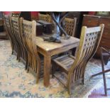 Eastern hardwood dining table (L: 200cm W: 90cm H: 77cm) and 8 chairs