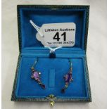 Pair of amethyst drop earrings