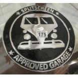 Reproduction VW split screen approved garage metal sign