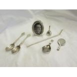 Collection of silver to include hallmarked drinking straw