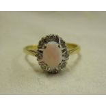 18ct opal & diamond cluster ring