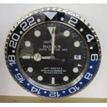 Reproduction Rolex advertising clock - GMT Master 2 - Batman (with sweeping second hand)
