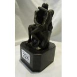 Small bronze figure on marble base - Lovers H: 17cm
