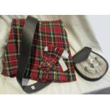 Kilt & sporron - Stuart clan tartan we think!