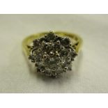 18ct gold diamond cluster ring