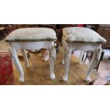 Pair of painted white stools