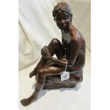 Signed plaster figure of girl