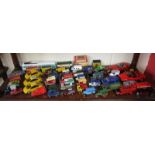 Shelf of die-cast vehicles