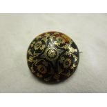 Victorian tortoiseshell pique brooch