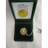 1980 gold proof sovereign with COA & box