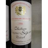 4 bottles of Saint-Emilion Grand Cru 1996
