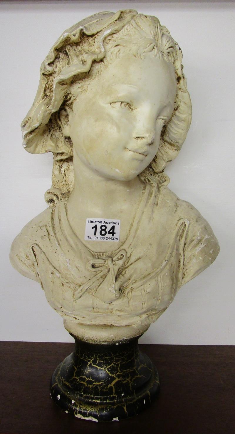 Plaster bust of lady - H: 44cm