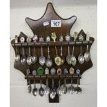 Collection of teaspoons in rack