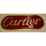 Metal Cartier reproduction sign