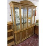 Glass front display cabinet with interior lights