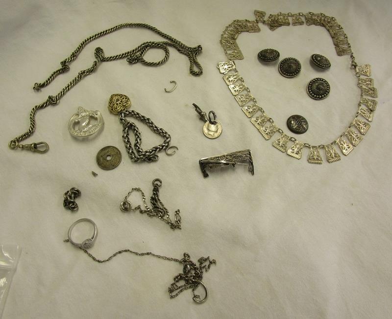 Collection of white metal jewellery etc to include silver