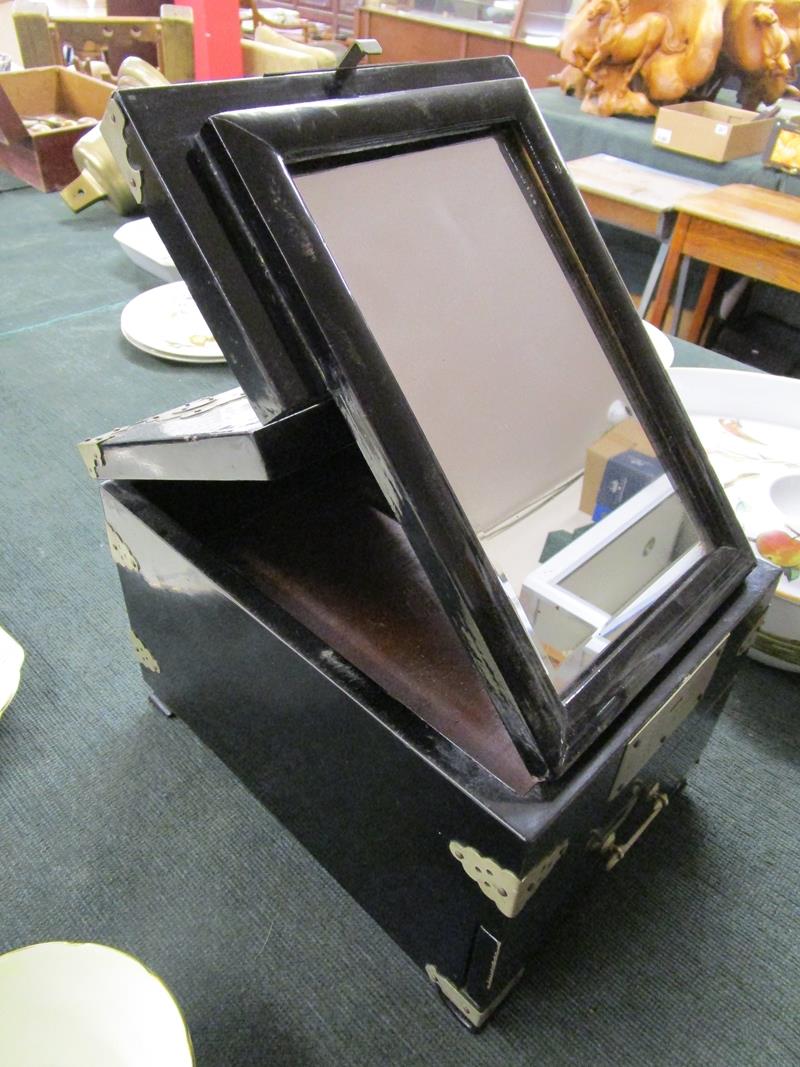 Jewellery box with bevelled glass mirror