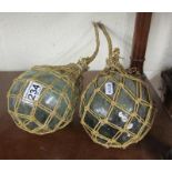 Pair of glass ball floats