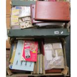 2 large boxes of cigarette cards, mostly in albums