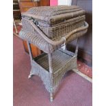 Wicker sewing basket