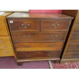 Oak Georgian chest of 2 over 3 drawers - H: 107cm W: 97cm D: 53cm