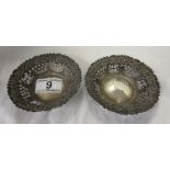 Pair of hallmarked silver bon bon dishes