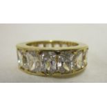 Heavy gold stone set full eternity ring