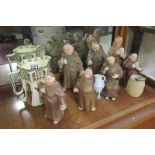 Collection of monks & Royal Doulton monk jug
