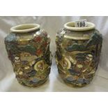 2 Japanese jars - H: 22cm