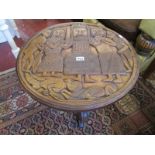 Carved African coffee table